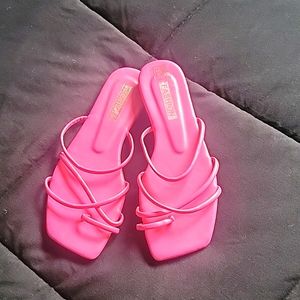 Bright pink sandals
